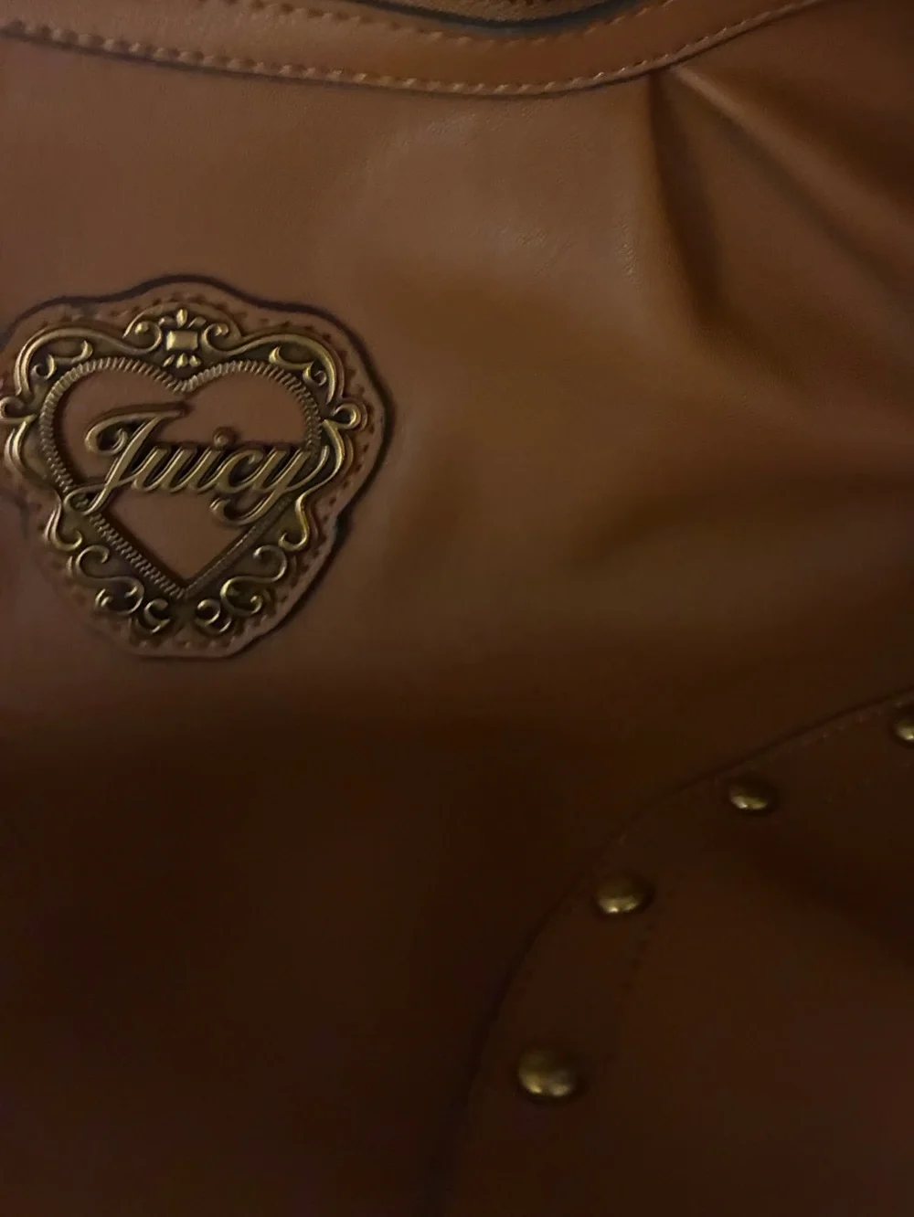JUICY COUTURE Cognac Leather Hobo with Gold Accents.  NWOT